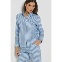 chemise de pyjama boutons bijoux - carolyn - l - bleu moyen - femme - etam