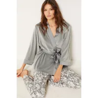 pyjama 3 pièces satiné - stormy - m - celadon - femme - etam