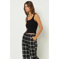 pantalon de pyjama à carreaux - natane - xl - noir - femme - etam
