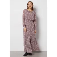 robe longue imprimée avec fente - primrosea - xs - mauve - femme - etam