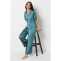 pantalon de pyjama imprimé coupe large satiné - vinia - xl - canard - femme - etam