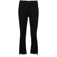 mother insider high-rise cropped jeans - noir