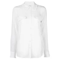 equipment chemise en soie signature à coupe cintrée - blanc