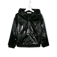 andorine textured hooded jacket - noir