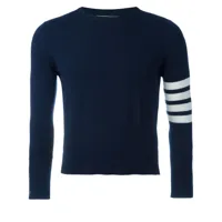 thom browne 4-bar short cashmere pullover - bleu