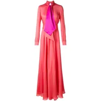 lanvin robe longue à col lavallière - rose