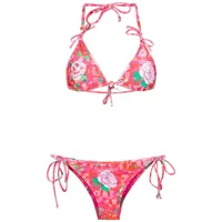 amir slama floral print bikini set - rose