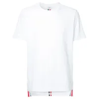 thom browne t-shirt à bande tricolore - blanc