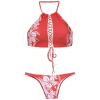 amir slama printed bikini set - rouge
