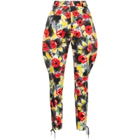 chanel pre-owned pantalon à fleurs - multicolore
