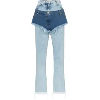 natasha zinko short en jean à taille haute - bleu