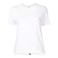 thom browne t-shirt à rayures tricolores - blanc