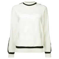 chanel pre-owned pull à bordures contrastantes - blanc