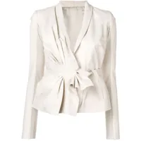 rick owens veste à détails plissés - blanc