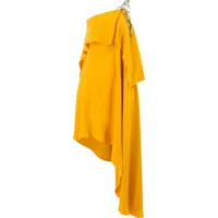 monse robe courte à design asymétrique à une épaule - jaune