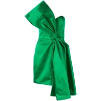 paule ka robe courte en satin à détail de nœud - vert