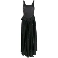 natasha zinko robe longue à design superposé - noir
