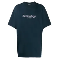 balenciaga t-shirt oversize à logo imprimé - bleu