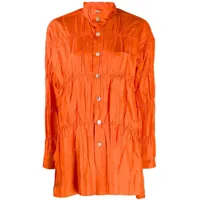 issey miyake pre-owned chemise à effet froissé - orange