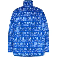 balenciaga veste zippée à imprimé paris - bleu