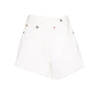 r13 crossover waist denim shorts - blanc