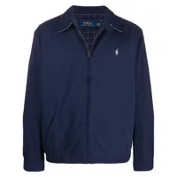 polo ralph lauren veste zippée à logo brodé - bleu