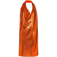 bottega veneta robe mi-longue à dos nu - orange