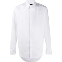 giorgio armani chemise à plastron plissé - blanc