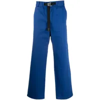 kenzo pantalon droit à taille ceinturée - bleu