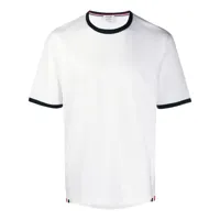 thom browne t-shirt à bordures contrastantes - blanc