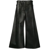 stella mccartney pantalon ample en cuir artificiel - noir