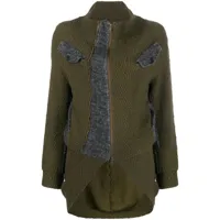 yohji yamamoto pre-owned veste zippée à design patchwork - vert