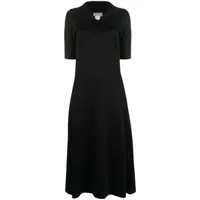 yohji yamamoto pre-owned robe évasée à col montant - noir