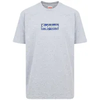 supreme t-shirt à logo imprimé - gris