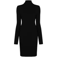 wolford robe courte nervurée - noir