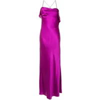 michelle mason robe longue à col drapé - violet