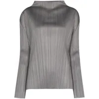pleats please issey miyake top à manches longues - gris