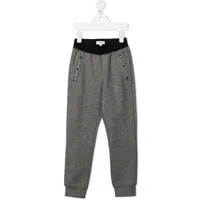 boss kidswear pantalon de jogging à logo brodé - gris