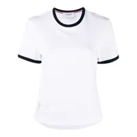 thom browne t-shirt à ourlet asymétrique - blanc