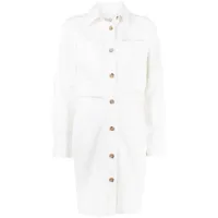 nanushka robe-chemise à manches longues - blanc