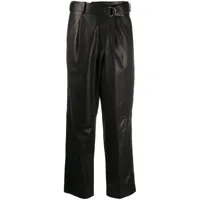 helmut lang pantalon crop à design drapé - noir