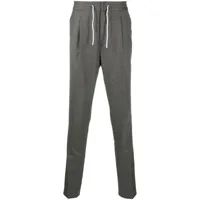 brunello cucinelli pantalon droit à taille haute - gris