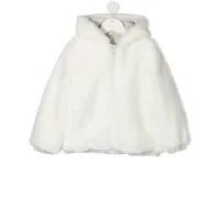 simonetta veste en fourrure artificielle à capuche - blanc