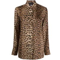 philipp plein chemise à imprimé léopard - marron