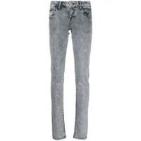 philipp plein jean skinny à taille mi-haute - gris