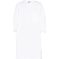prada robe courte à patch logo - blanc