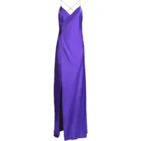 michelle mason robe longue à détail de fente - violet