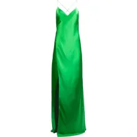 michelle mason robe longue à bretelles croisées - vert