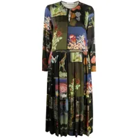 vivetta robe mi-longue à design patchwork - noir