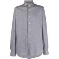orian chemise à col italien - gris